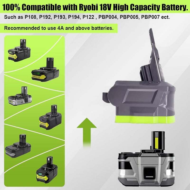 TPDL V7/V8 Battery Adapter, for Ryobi 18V ONE+ High Capacity Battery Work for Dyson V7+V8 Series Vacuum Cleaner (V7 V8 Common, No Battery) - Image 3